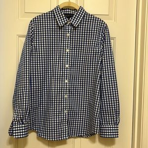 Blue White Gingham Checked Jones New York Shirt M